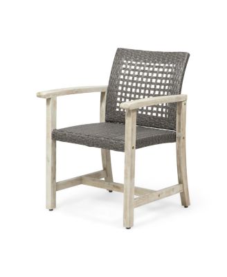 Streamdale Acacia Wood And Wicker Dining Chairs (Set Of 2)