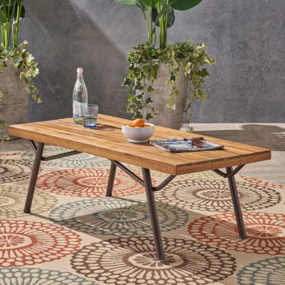 Modern Acacia Wood Patio Coffee Table
