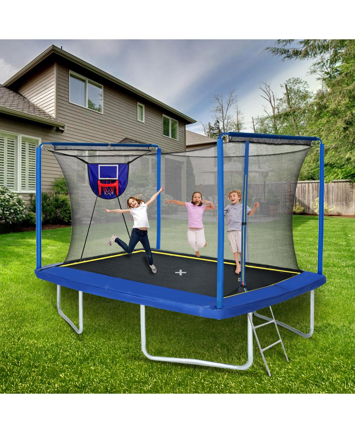 8FT Trampoline with awake Basketball Hoop