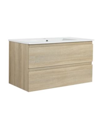 Streamdale 36" Wood Grain Vanity with Ceramic Sink & Soft-Close Drawers