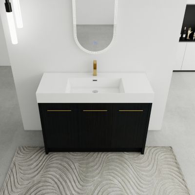 Streamdale 48" Freestanding Vanity with Resin Sink & Soft-Close Doors