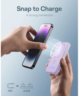 Wireless Portable Charger Magnetic Power Bank 5000mAh MagSafe Charger, Purple