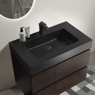 30" Rosewood Vanity w/ Sink & Storage