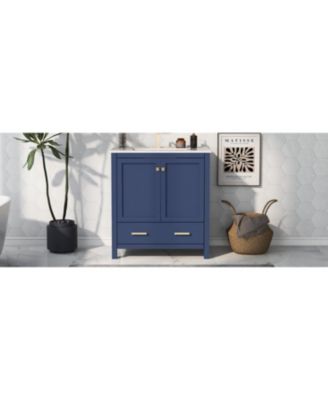  30" Black Bathroom Vanity with Single Sink for Elegant Storage