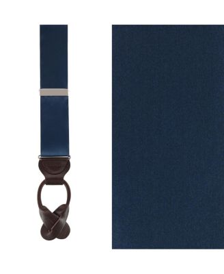 Men's Dutton Solid Color Silk Button End Suspenders