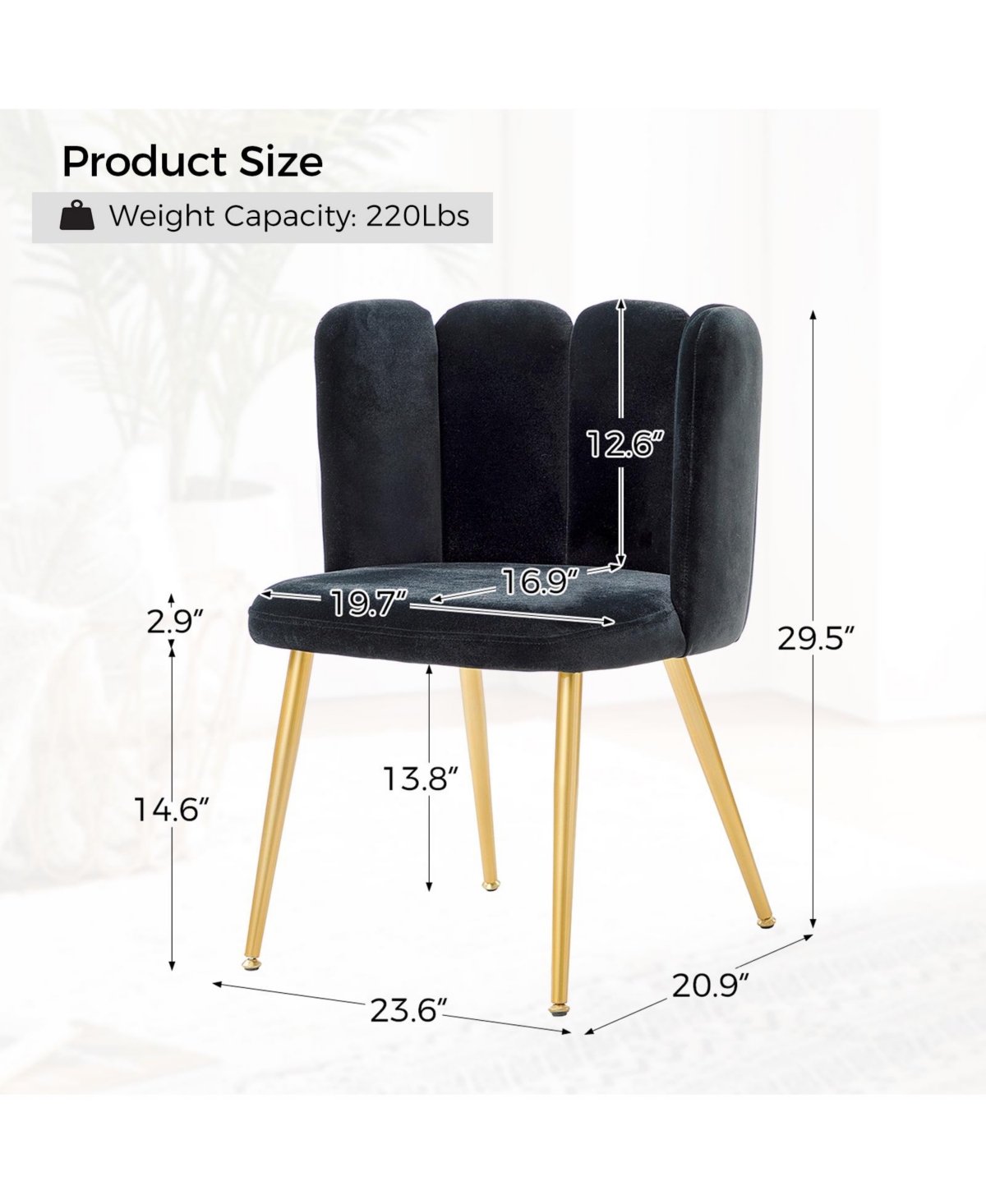 Contemporary Juan Side Chair with Tufted Back