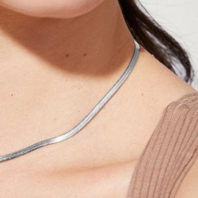 Herringbone Chain Necklace - Ina Silver