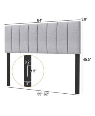 Adjustable Width Linen Upholstered Solid Wood Leg Headboard