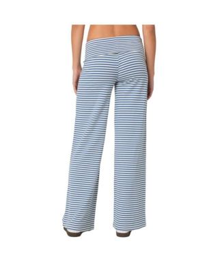 Women's Lilah Striped Fold Over Pants