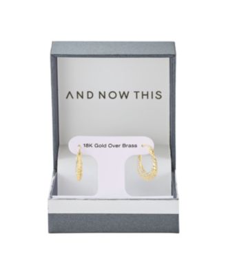 Clear Crystal Diamond Cut Hoop Earring