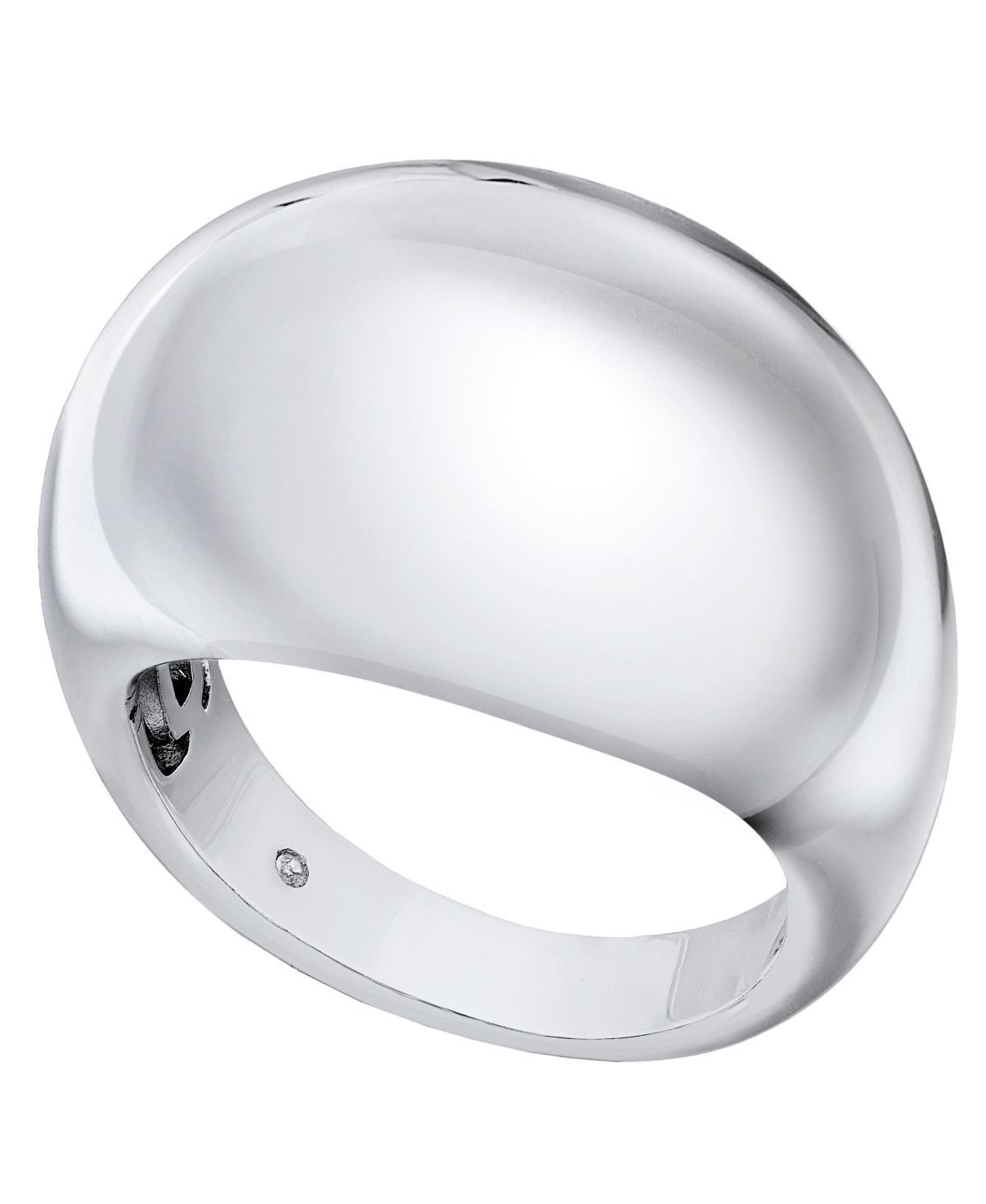 Silver Plated or 18k Gold Plated Brass Dome Ring - Silver