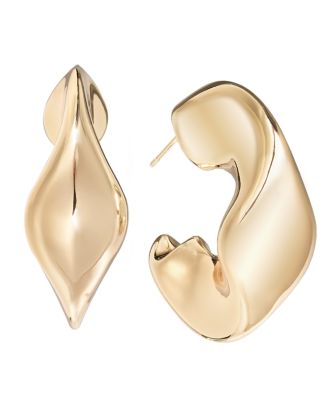 And Now This Silver Plated or 18k Gold Plated Brass Wavy C Hoop Earring