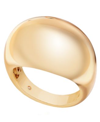 Silver Plated or 18k Gold Plated Brass Dome Ring