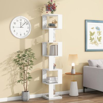 6-Tier Rotating Bookshelf Stylish, Space-Saving, Multi-Functional
