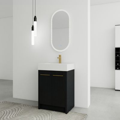 24" Freestanding Vanity with Resin Sink, Soft-Close Door