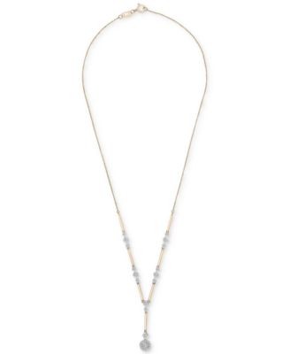 Diamond Station Lariat Necklace (1/2 ct. t.w.) in 14k Gold, 15" + 2" extender, Created for Macy's
