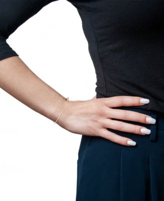 Diamond Station Link Bracelet (1/2 ct. t.w.) in 14k Gold, Created for Macy's