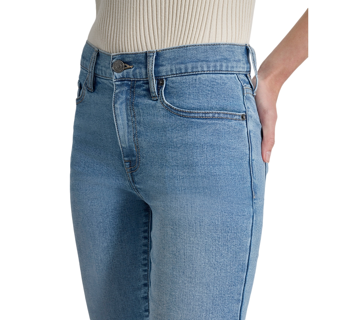 Dkny Jeans Petite High-rise Bootcut Jeans In Blue