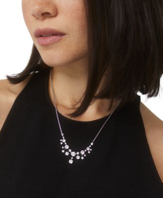 Rhodium-Plated Cubic Zirconia Statement Necklace, 16" + 2" extender, Created for Macy's