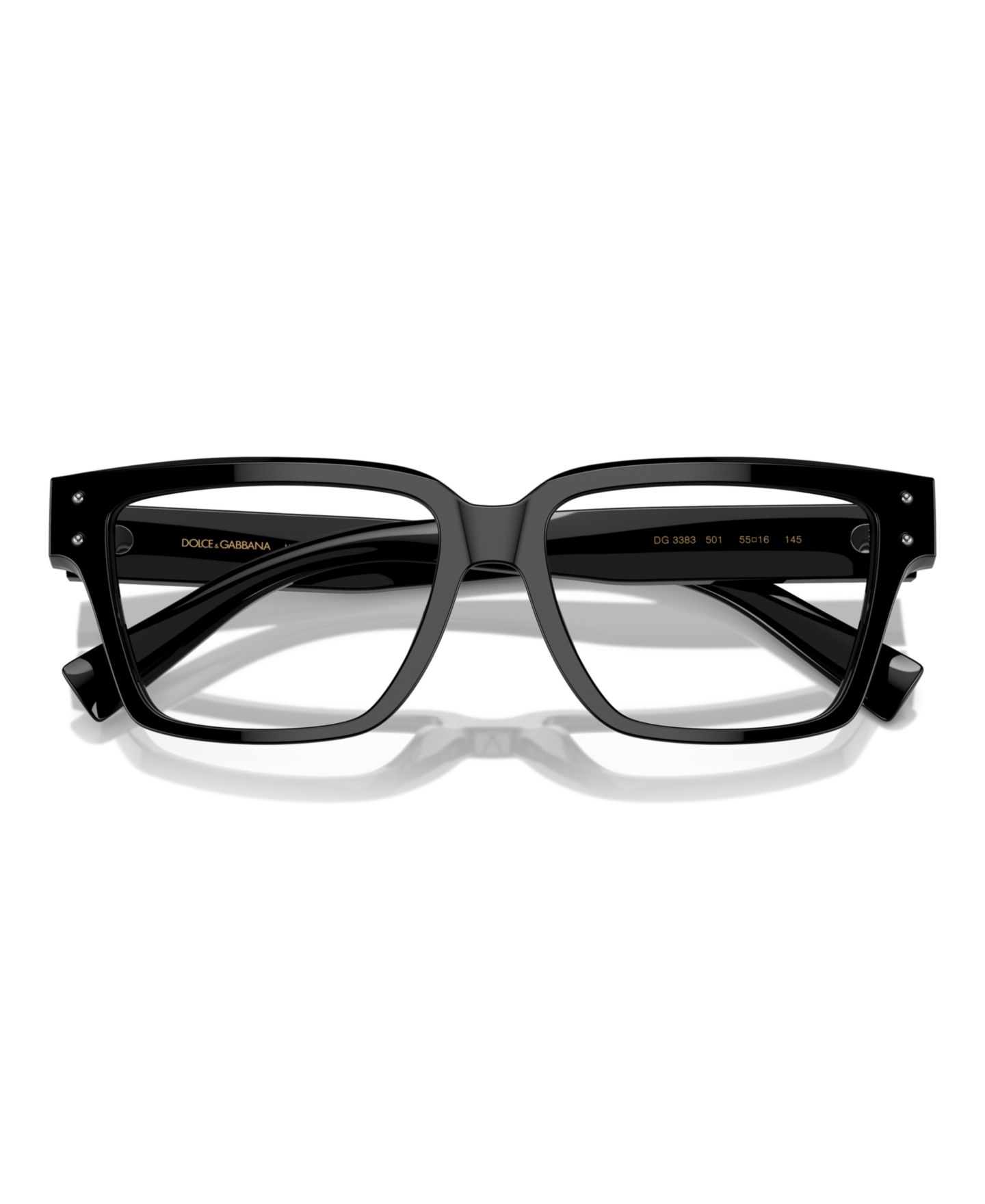 Мужские очки Dolce&Gabbana Man Square Plastic DG3383 Eyeglasses, цвет: Чёрный — фото 3