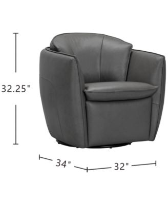 Kettner 32" Leather Swivel Chair, Created for Macy's