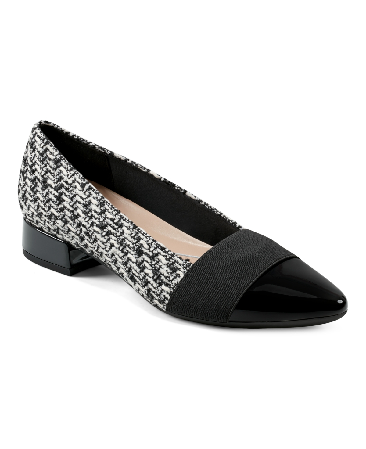 Easy Spirit Women's Casta Eflex Pointy Toe Dress Pumps -White Tweed Multi