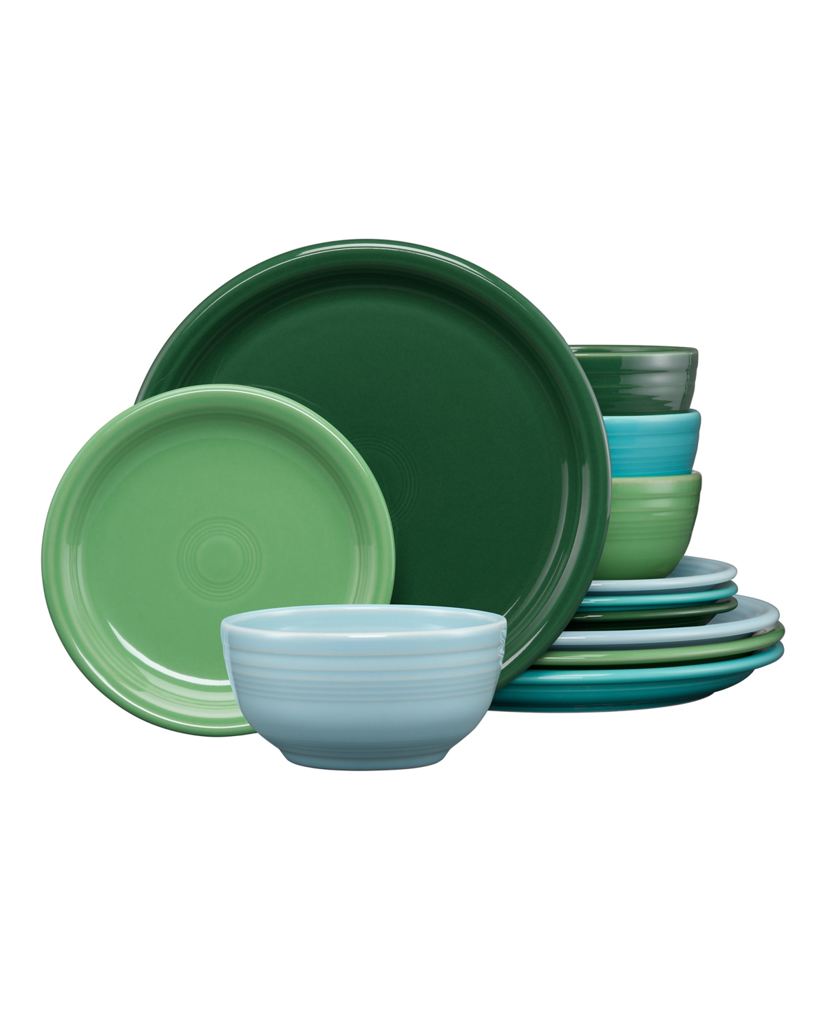 Aegean Bistro Coupe 12 Pc. Dinnerware Set, Service For 4 - Aegean Mixed Colors