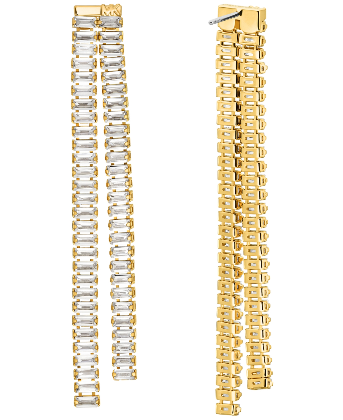 Michael Kors 14k Gold-plated Brass Statement Linear Earrings In Gold