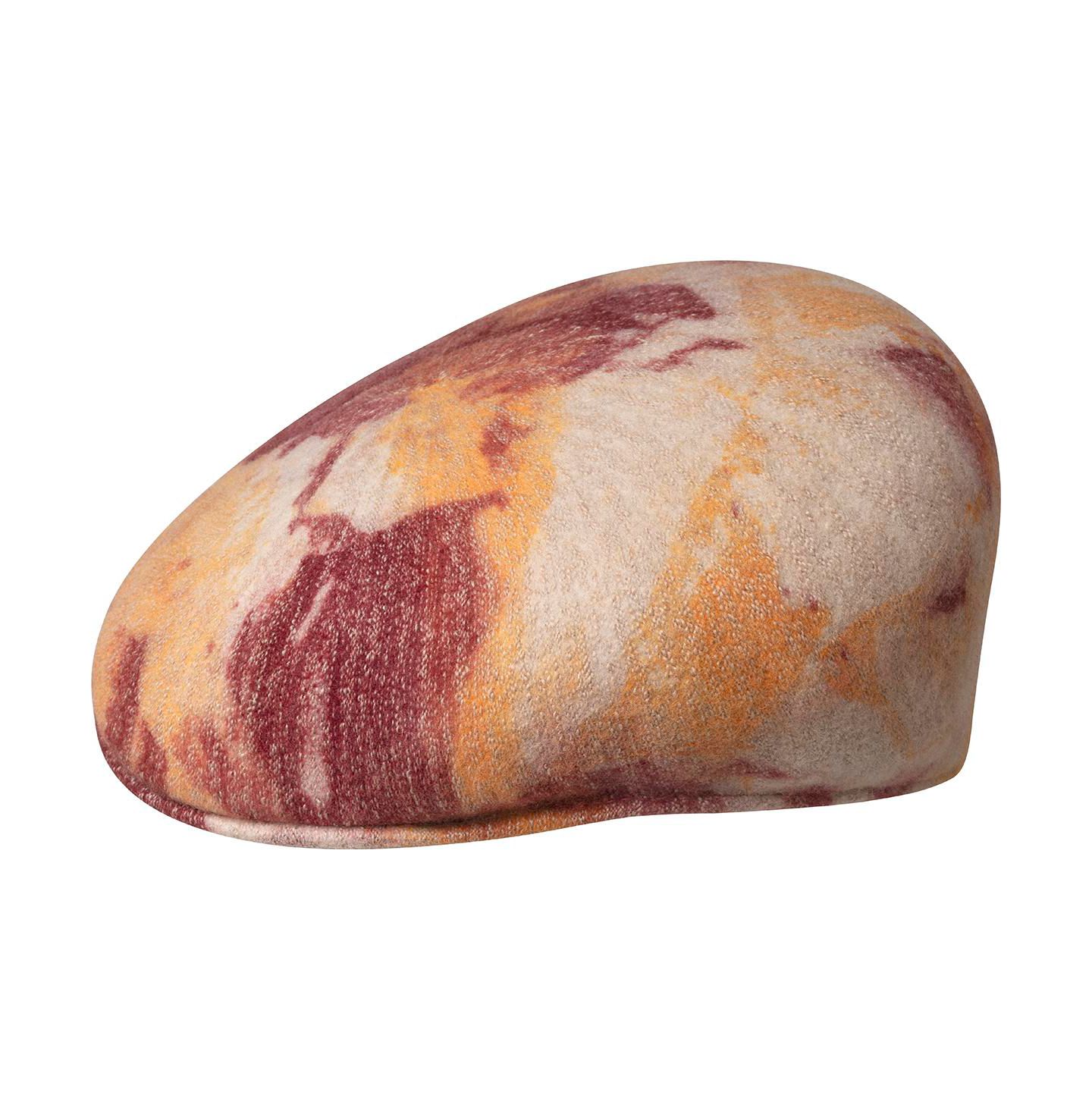 Мужские кепки Kangol Heathered Tie Dye 504 Ivy & Flat, цвет: Клюквенный / Молочный — фото 1