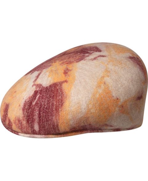Мужские кепки Kangol Heathered Tie Dye 504 Ivy & Flat, цвет: Клюквенный / Молочный