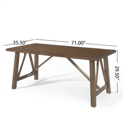Streamdale Farmhouse Style Dining Table With Rubberwood Frame And Wood-Like Top