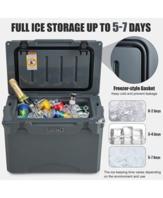 25 QT Hard Cooler with Aluminum Handle and Integrated Cup Holders