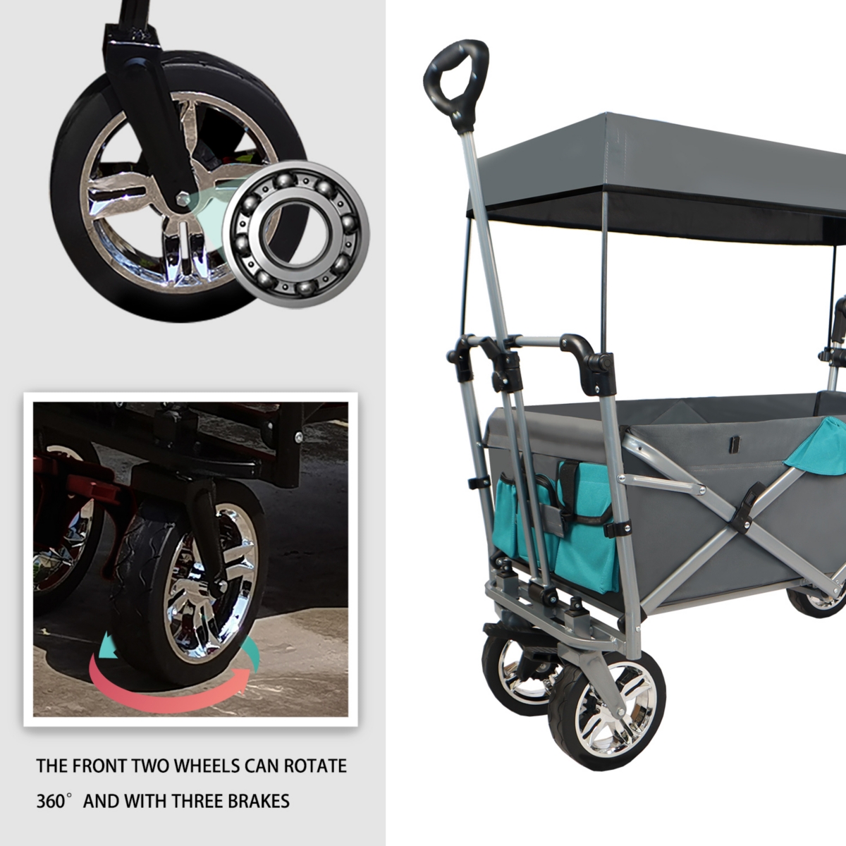 Streamdale Furniture Collapsible Utility Wagon with Canopy