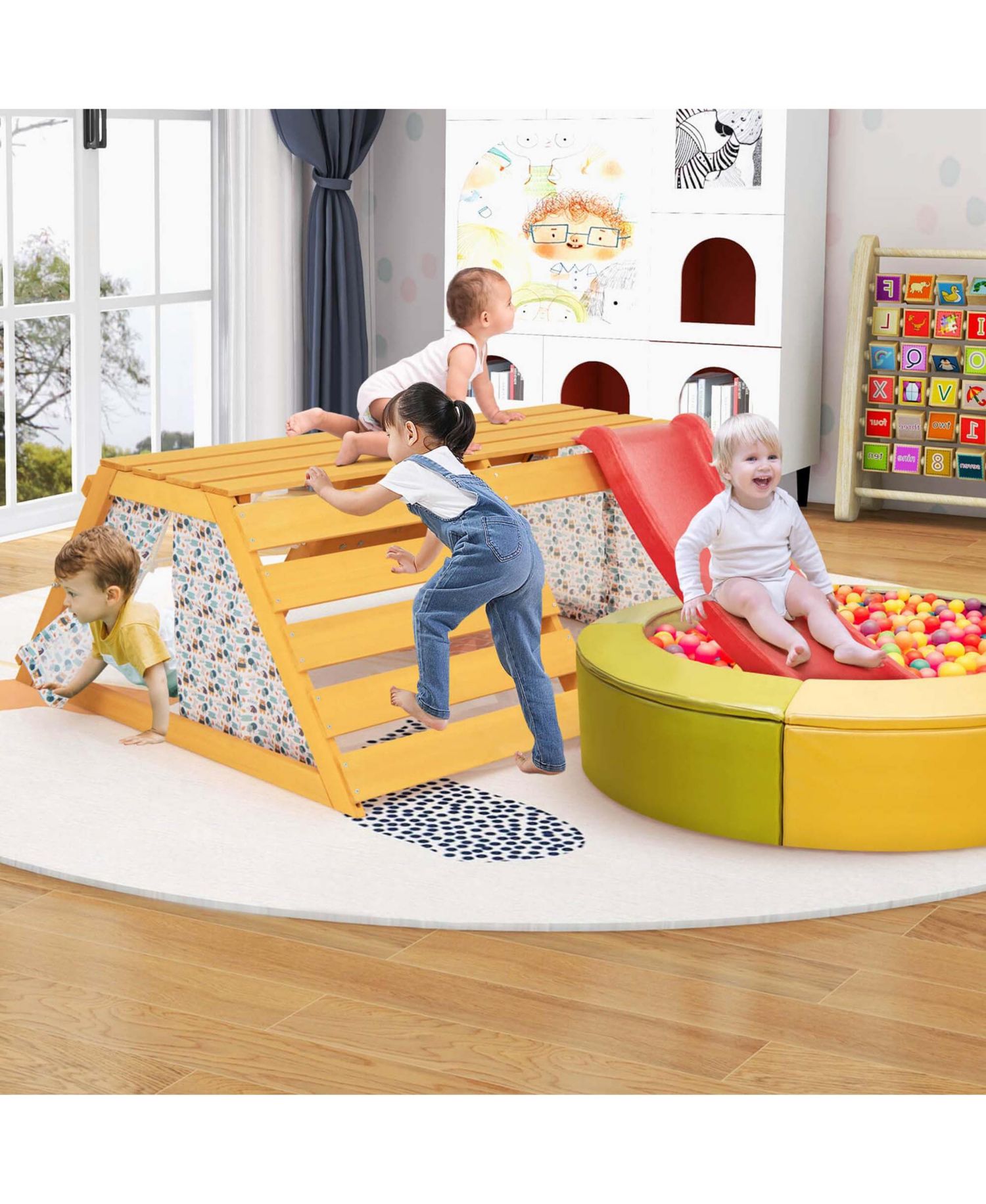 Ages 3-8 5-in-1 Indoor Jungle Gym