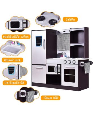 Kids Kitchen Play set Wooden Chef's Pretend Play Toy Cooking Food Set Gift for Kids