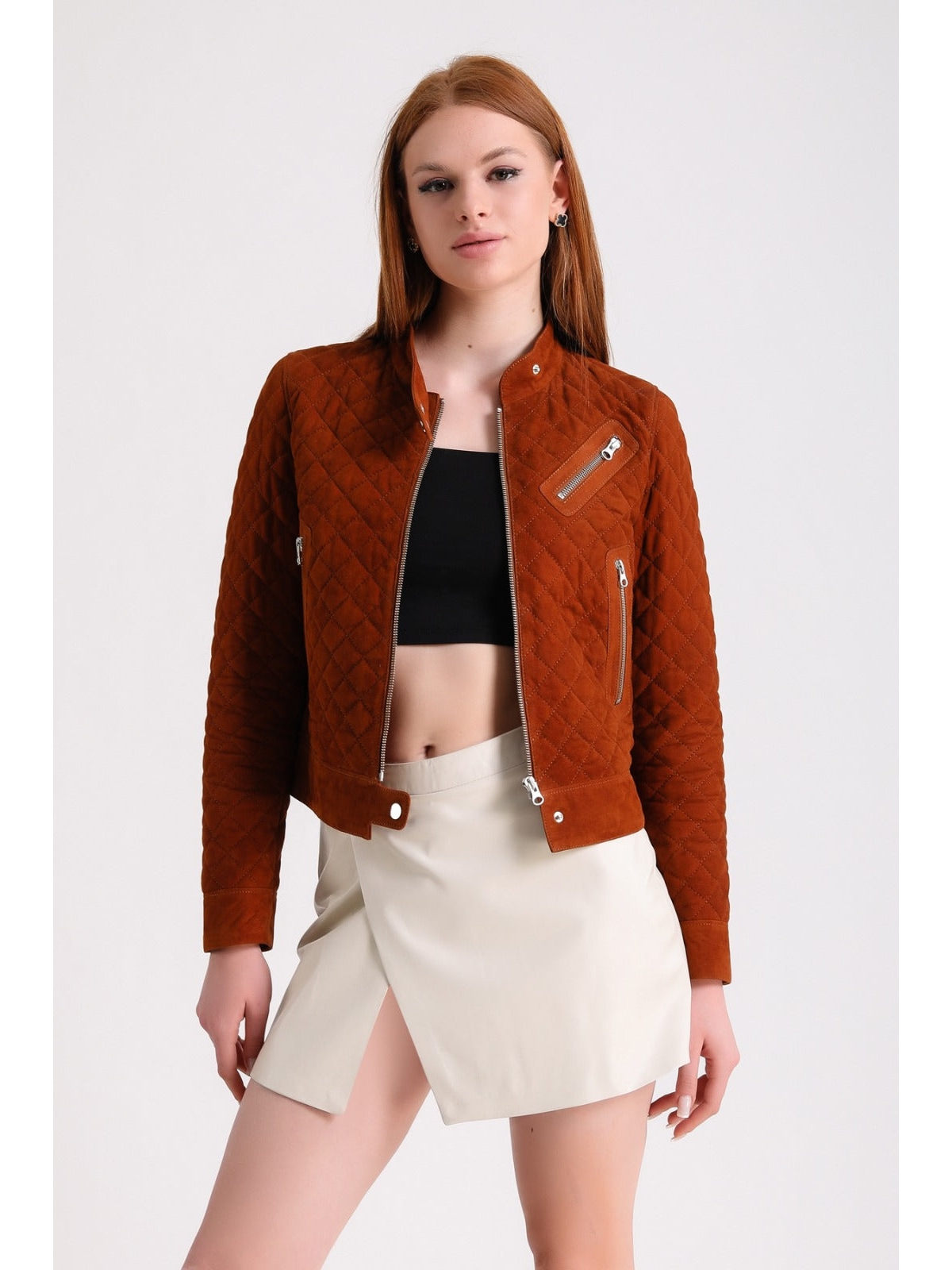 Furniq Uk Women's Suede Jacket, Beige
