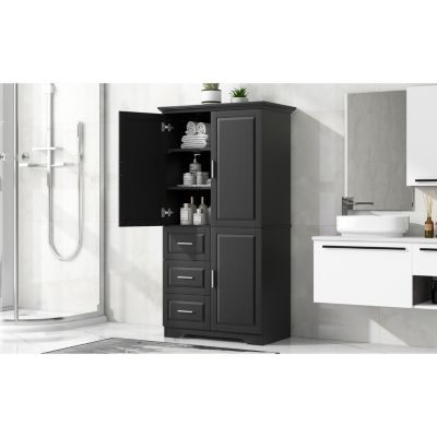 Streamdale Tall & Wide Storage Cabinet with 3 Drawers & Doors