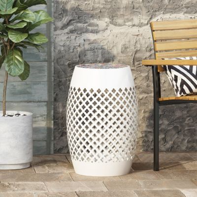 Roswell Outdoor Tile Mosaic Side Table
