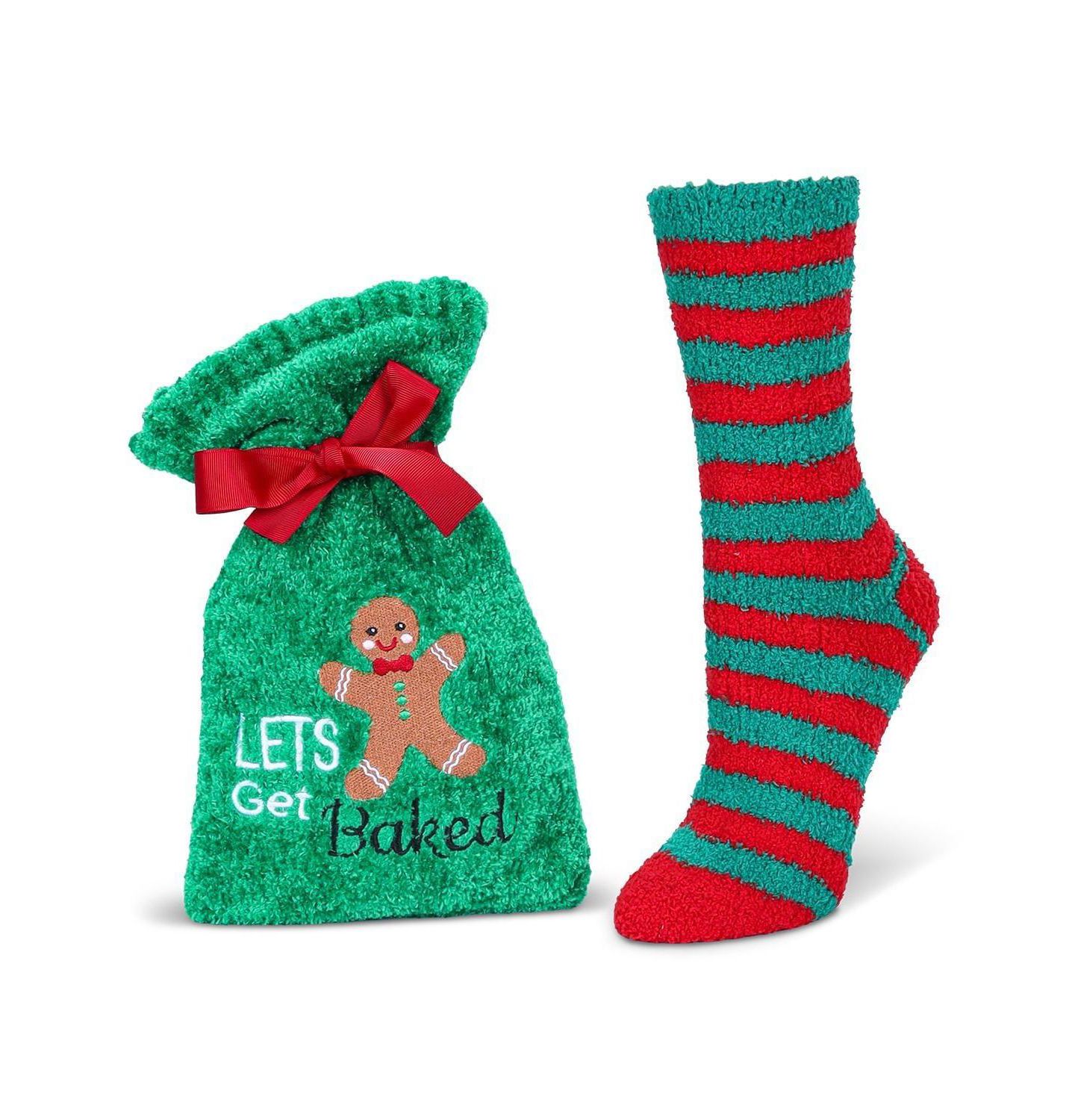 MeMoi Lets Get Baked Cozy Socks & Gift Bag Set, цвет: Зелёный — фото 1