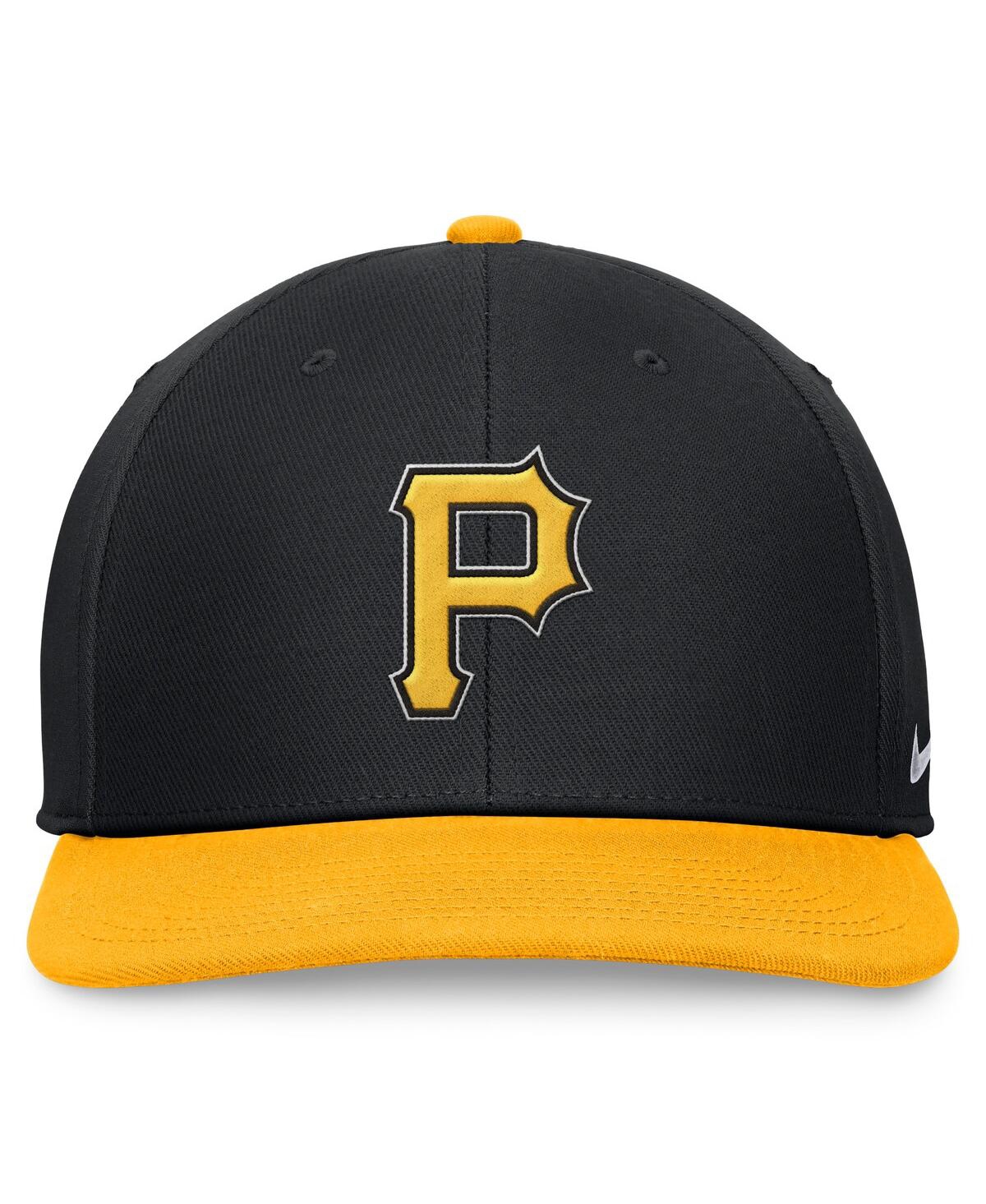 Nike Men's Black/gold Pittsburgh Pirates Evergreen Two-tone Snapback Hat In Black,gold