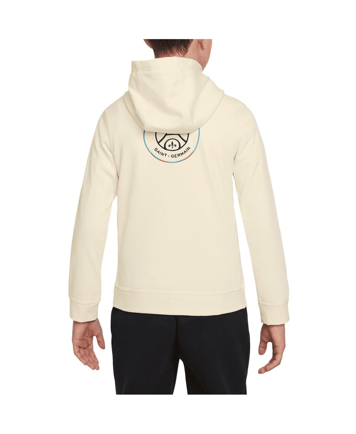 Nike Big Boys and GirlsParis Saint-Germain Club Pullover Hoodie - Cream