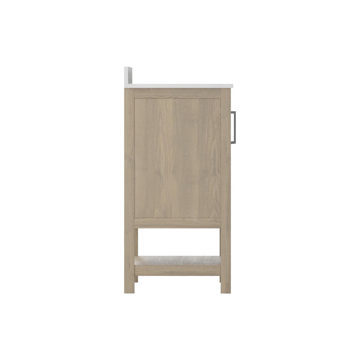 Merrick Lane Vigo Bathroom Vanity With Ceramic Sink, Carrara Marble Finish Countertop, Storage Cabinet With Soft Close Doors And Open Shelf