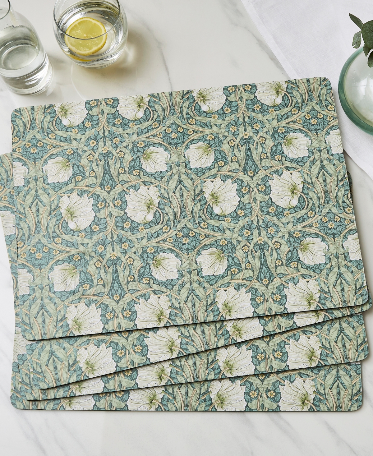 Spode Morris & Co. Pimpernel Placemats, Set Of 4 In Green