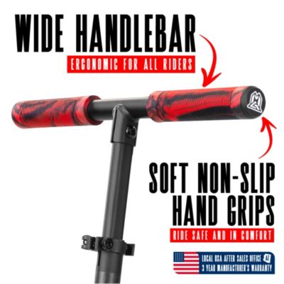 Folding Kick Scooter for Adults and Teens – Lightweight Durable Frame – Adjustable Handlebar – Big 200mm Wheels – 220lbs Capacity – Scoot 200 - Red