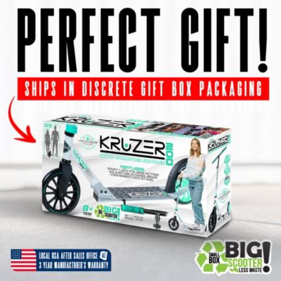 Folding Kick Scooter for Adults and Teens – Lightweight Durable Frame – Adjustable Handlebar – Big 200mm Wheels – 220lbs Capacity – Scoot 200 - Red