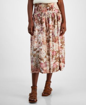 En Saison - Women's Amoret Printed Side-Zip Midi Skirt
