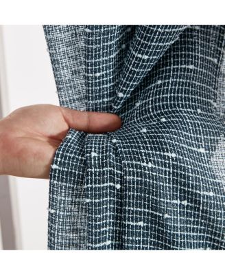 Emily Faux Linen Semi Sheer Light Filtering Transparent Grommet Lightweight Window Curtains Drapery Panels, 2 Panels