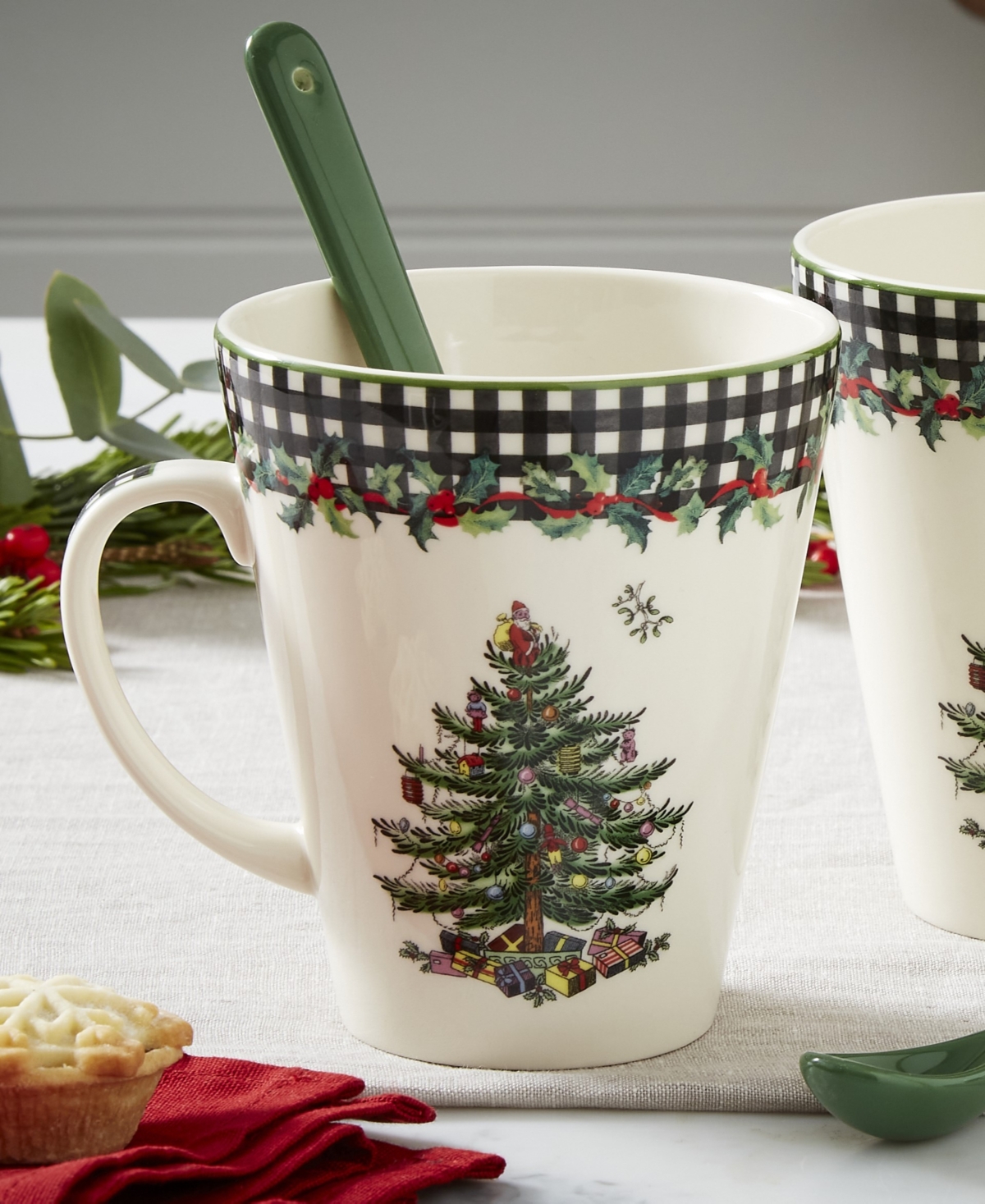 Spode Christmas Tree 2024 Annual 4 Pc. Mug & Spoon Set, Exclusively at Macy's