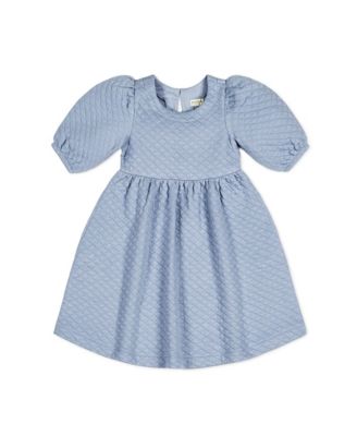 Baby Girls Quilted Puff Sleeve Dress