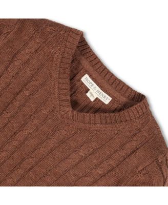 Baby Boys Long Sleeve Fine Gauge Cable V-Neck Sweater